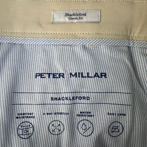Peter Millar Men's Shackleford Performance 9" Hybrid Golf Short, Size W33, Sand - Picture 10 of 15